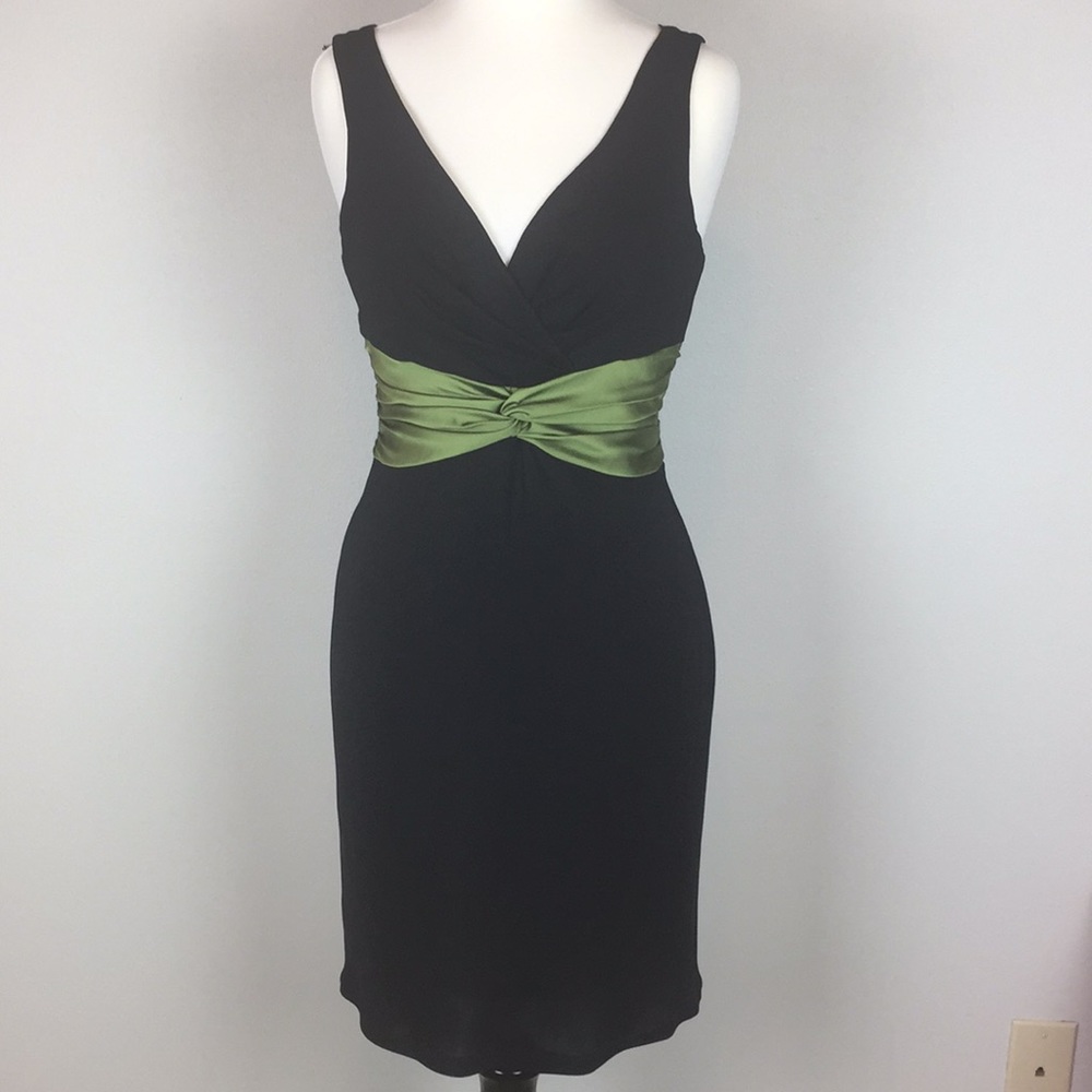 Cocktail Dress w/ emerald green waist